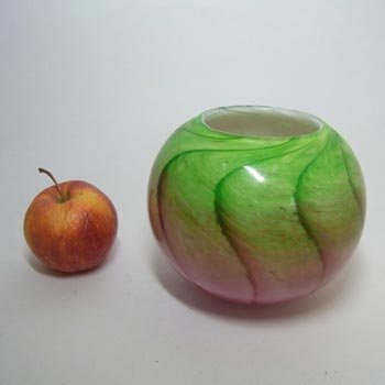 Maltese Mtarfa Pink & Green Glass Spherical Vase
