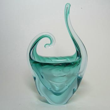 Murano/Sommerso Turquoise Blue Organic Glass Vase