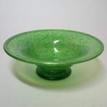 Clouded Bubbly Green Glass Bowl