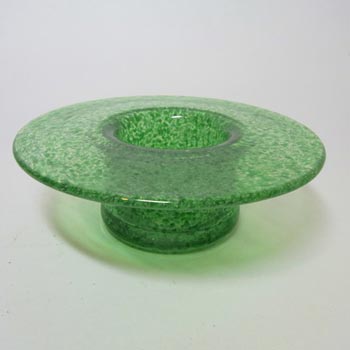 Clouded Green Bubbly Glass Posy Bowl