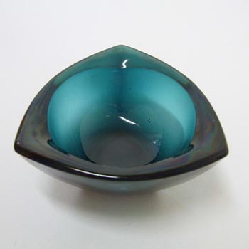 Nuutajarvi Notsjo Turquoise Glass 'Häränsilmä' Bowl by Kaj Franck