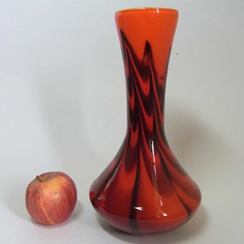 V.B. Opaline Florence Italian Marbled Art Orange Glass Vase