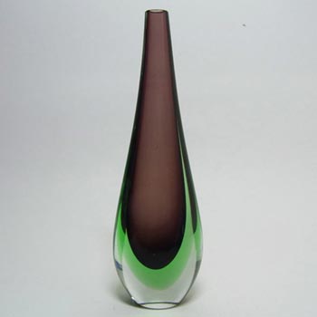 Murano/Venetian Purple & Green Sommerso Glass Vase