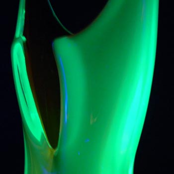 Murano/Venetian Orange & Uranium Green Sommerso Glass Vase