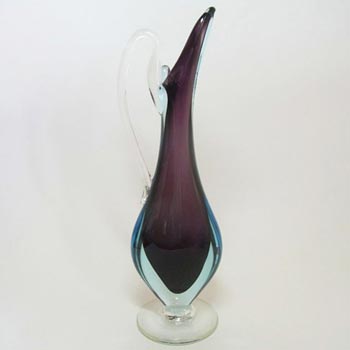 Murano/Sommerso 1950's Purple + Blue Glass Vase/Jug