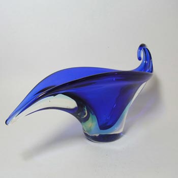 Murano/Venetian Blue Sommerso Glass Bowl