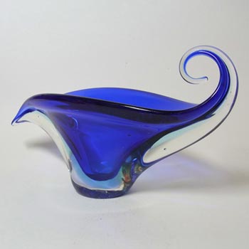 Murano/Venetian Blue Sommerso Glass Bowl