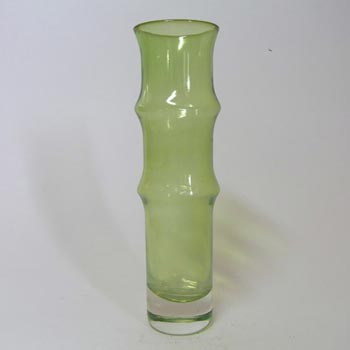 Aseda Swedish Green Glass Bamboo 7.5" Vase by Bo Borgstrom #B5/80