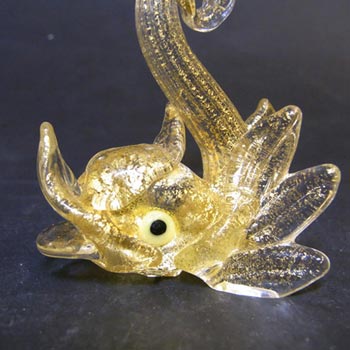 Salviati Murano Glass Gold Leaf Dolphin Place Holder