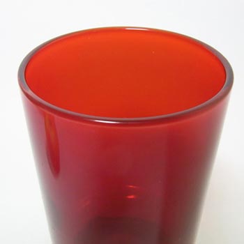 Alsterfors #AV229/16 Scandinavian Red Cased Glass 6.5" Vase