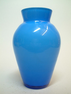 Scandinavian/Italian Retro Blue Cased Glass Vase