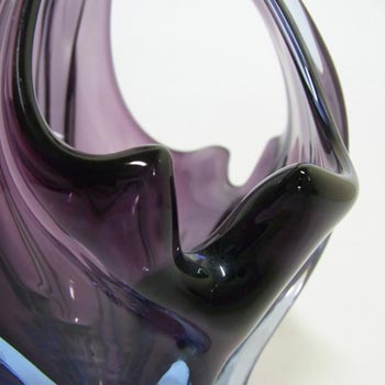 Cristallo Venezia CCC Murano Purple & Blue Sommerso Glass Bowl