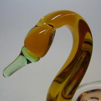 Bohemian Mstisov Glass Swan Sculpture - Frantisek Zemek