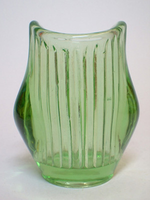 Zabkowice Polish Green Glass 'Harfa' Vase by Eryka Trzewik Drost
