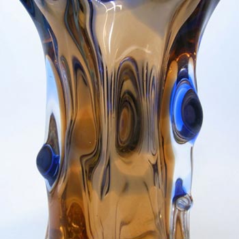 Mstisov/Moser Czech Pink & Blue Glass Organic Vase