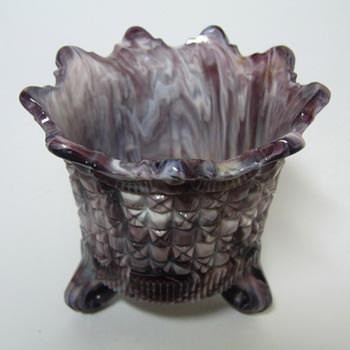 Sowerby #1154½ Victorian Purple Malachite/Slag Glass Spill Vase