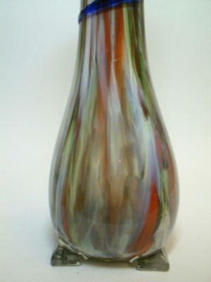 Tall 1930's Bohemian Spatter/Splatter Glass Vase
