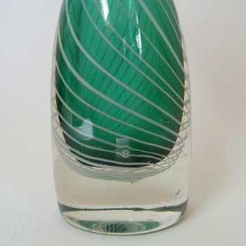 Scandinavian Green & White Spiral Cased Glass Vase