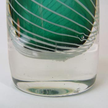 Scandinavian Green & White Spiral Cased Glass Vase