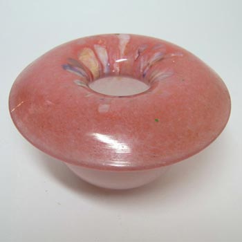 Vasart or Strathearn Pink Mottled Glass Posy Vase V003