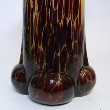1930's Bohemian Brown/Beige Spatter Glass Vase