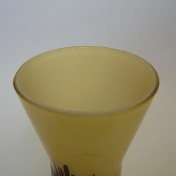 1930's Bohemian Brown/Beige Spatter Glass Vase