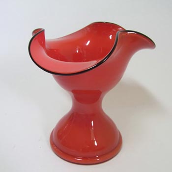 1930\'s Bohemian Retro Red & Black Tango Glass Vase