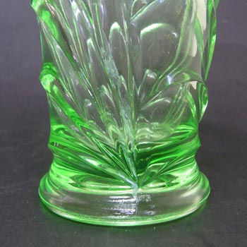 Bagley #3153 Art Deco Uranium Green Glass 'Osprey' Vase