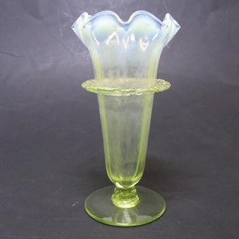 Victorian 1900's Vaseline/Uranium Yellow Glass Vase