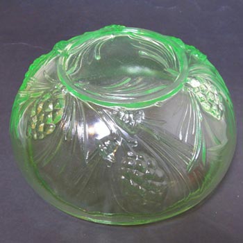 Jobling #5000 Art Deco Uranium Green Glass Fircone Bowl/Dish