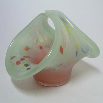 Vasart or Strathearn Pink & Green Mottled Glass Bowl B003