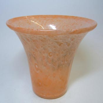 Nazeing Clouded Pink/Peach Bubble Glass Freeform Vase