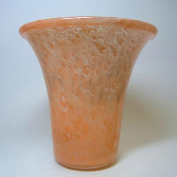 Nazeing Clouded Pink/Peach Bubble Glass Freeform Vase